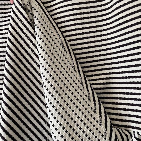 Trina Turk Black and White Stripe Mason Short Sleeve Mini Dress - Picture 5 of 9